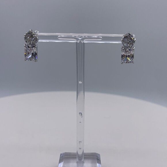 New in, no tags, fashion jewellery, rhodium plated, blue topaz & clear CZ sz 7 - Picture 9 of 13